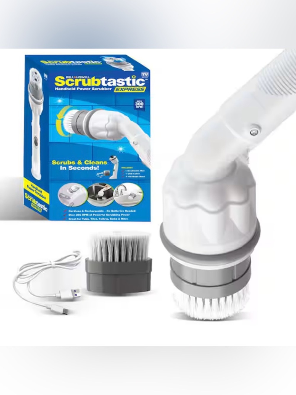 Scrubtastic Express Handheld Power Scrubber - White